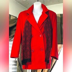 Vintage Herman Kay Jacket | NWOT | Red Peacoat